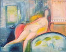 Liegende nackte Frau, 40x50 cm, 2012