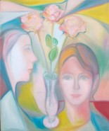 Blumen und Mädchen, 60x50 cm, 2012
